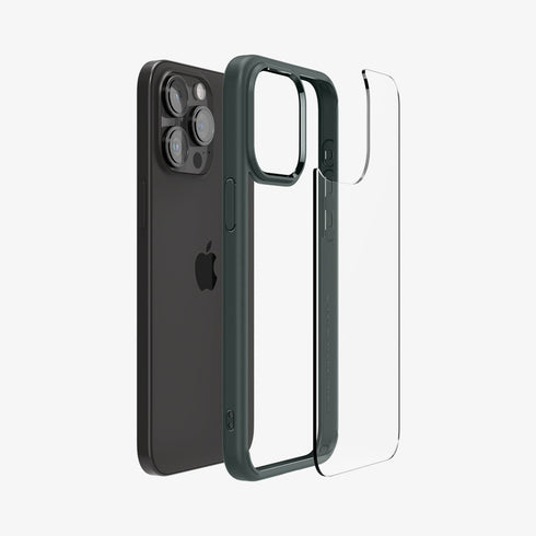 ACS07209 - iPhone 15 Series Ultra Hybrid Case in Natural Titanium showing the back